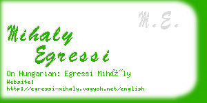 mihaly egressi business card